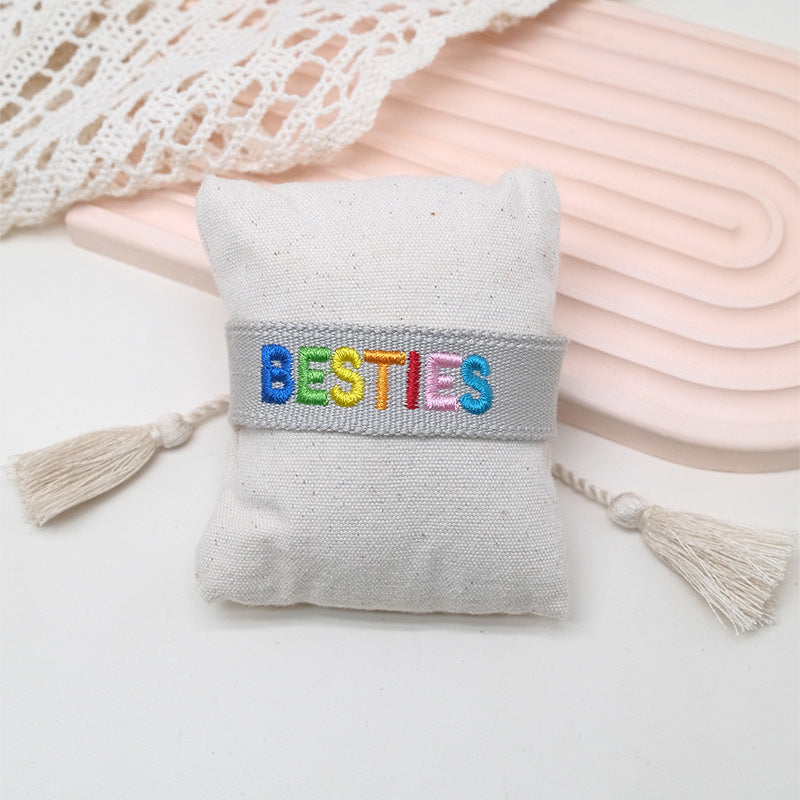 Wholesale Cord Letter Woven Tassel Bracelet